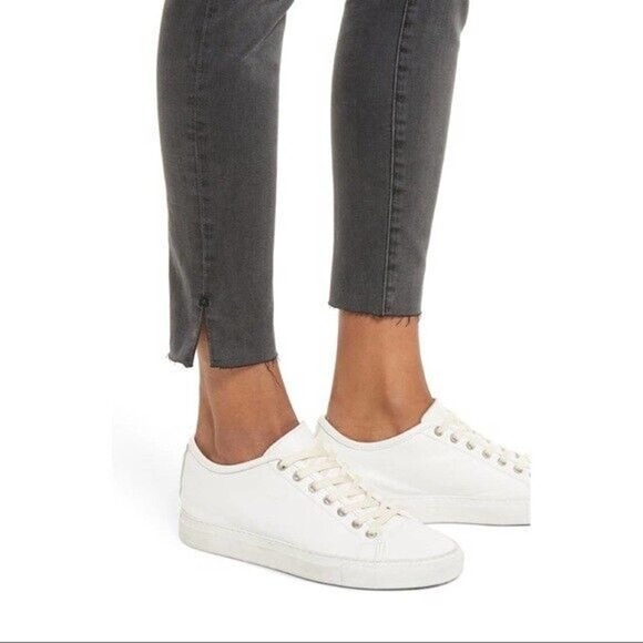 Frame Women High Rise Slim Skinny Ankle Denim Jeans Raw Hem Gray Size 25 - Picture 5 of 16